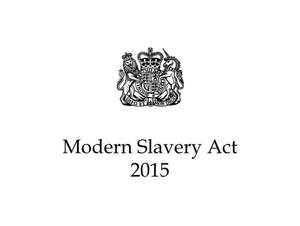 Wappen, darunter steht Modern Slavery Act 2015