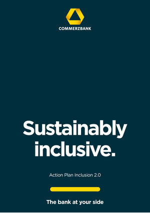 Header Picture of the Action Plan Inclusion 2.0 with "Sustainable inclusive" written on it
