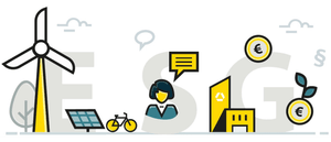 Graphic shows the three dimensions of sustainability: Environment, Social and Governance