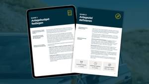 Darstellung der eBook-Kapitel 1 und 2: 1. Anlagebudget festlegen; 2. Anlageziel definieren