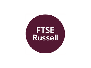 Schriftzug in rotem Kreis: FTSE Russell