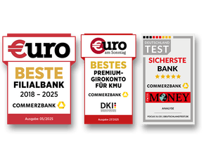 €uro Beste Filialbank, Bestes Premium-Girokonto für KMU, Focus Money Deutschlandtest Sicherste Bank